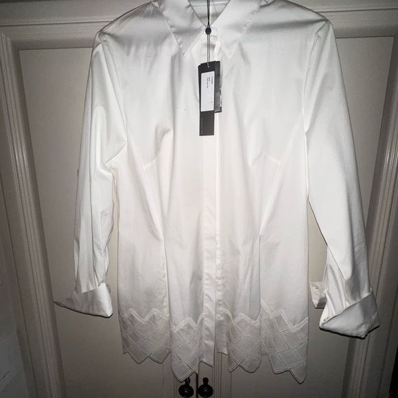 Lela Rose Other - Lela Rose White Button-Up Collared Shirt